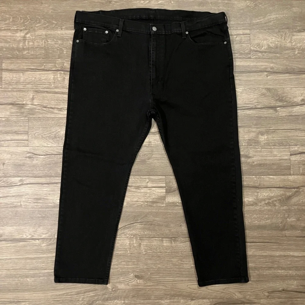 Levis 502 Regular Taper Jeans Men's Size 46x30 Black Denim Big & Tall